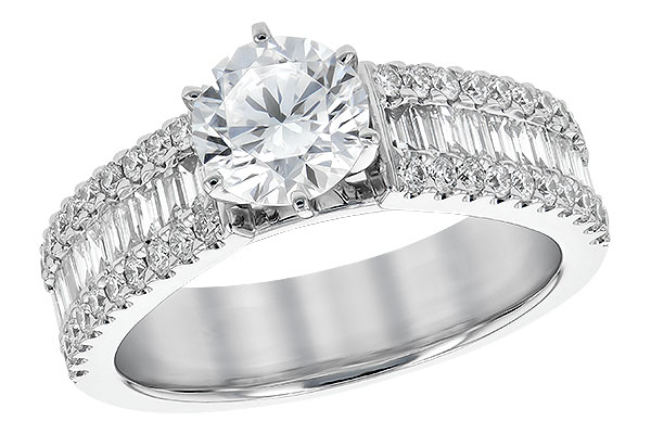 14K White Gold Diamond Semi-Mount Ring
