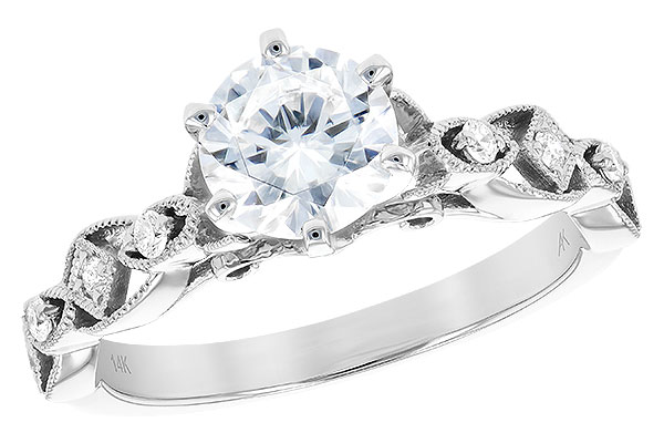 14K White Gold Diamond Semi-Mount Ring