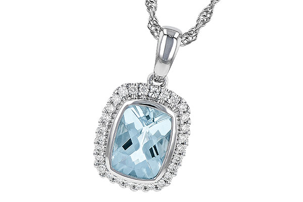 14K White Gold Aquamarine Necklace