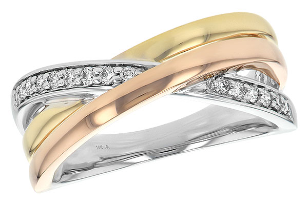 14K Tri-Color Diamond Ring