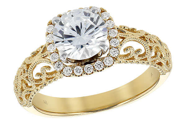 14K Yellow Gold Diamond Semi-Mount Ring