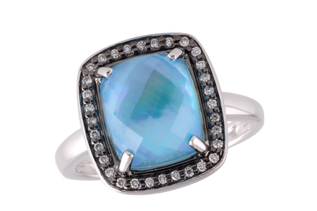 14K White Gold Topaz Ring