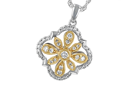 14K Two-Tone Diamond Necklace