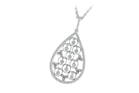 14K White Gold Diamond Necklace