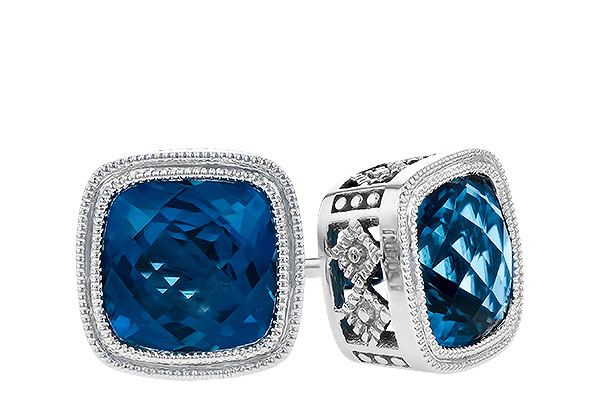 14K White Gold Topaz Earrings