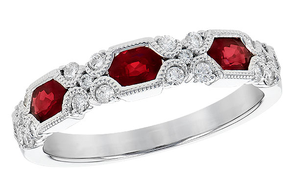 14K White Gold Ruby Anniversary Band