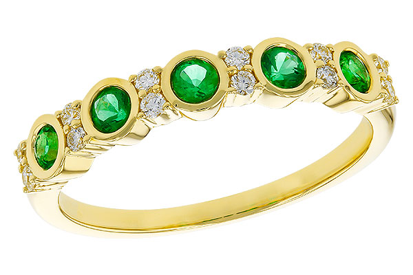 14K Yellow Gold Emerald Anniversary Band