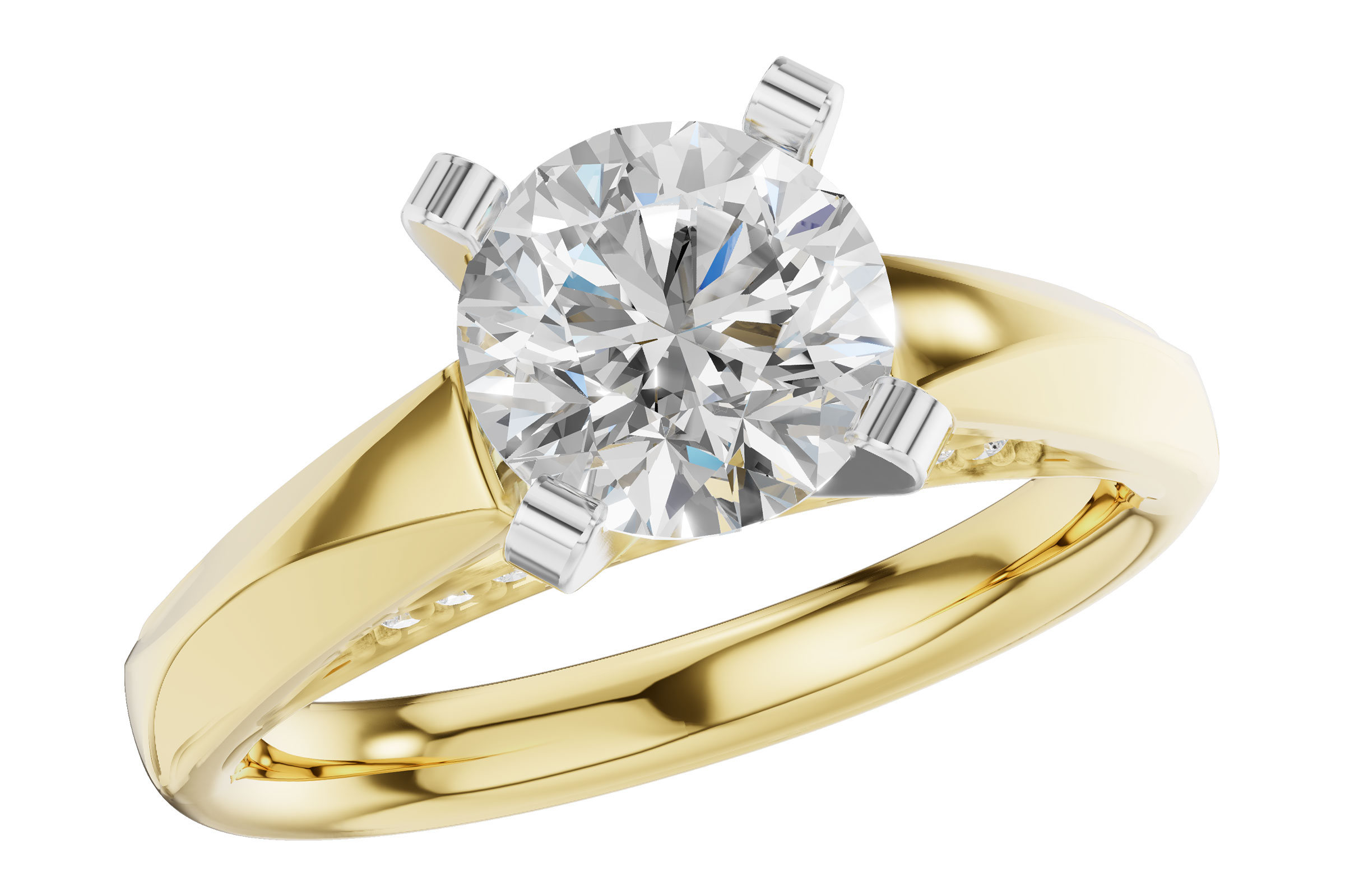 14K Yellow Gold Diamond Semi-Mount Ring
