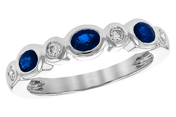 14K White Gold Sapphire Anniversary Band