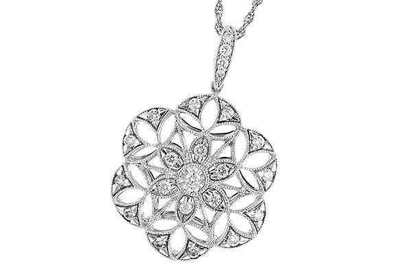 14K White Gold Diamond Necklace