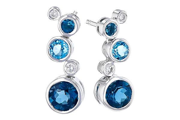 14K White Gold Topaz Earrings