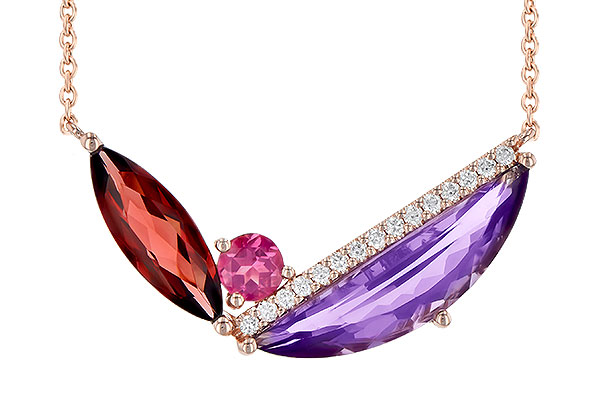 14K Rose Gold Amethyst Necklace