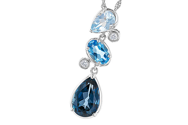 14K White Gold Topaz Necklace