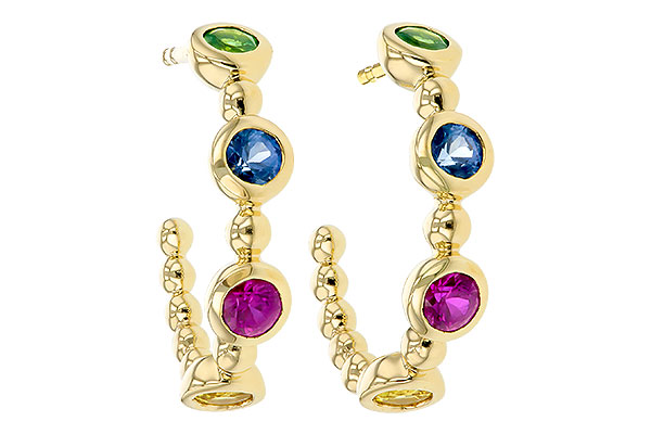 14K Yellow Gold Sapphire Earrings