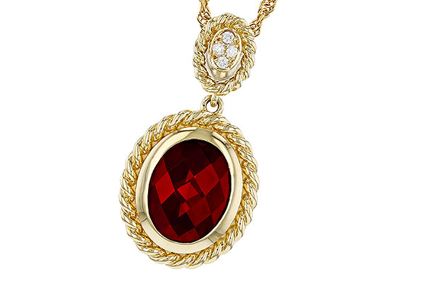 14K Yellow Gold Garnet Necklace