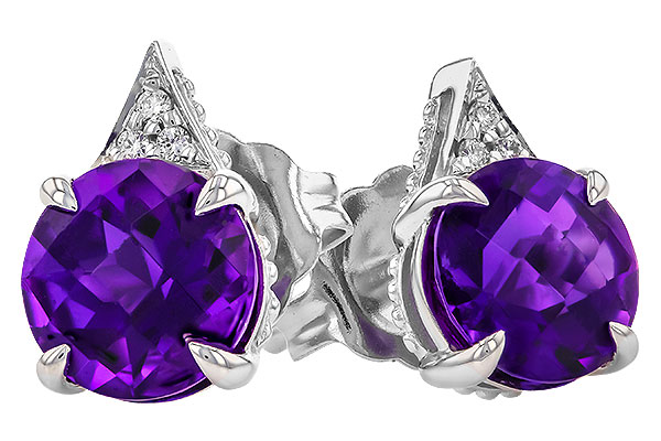 14K White Gold Amethyst Earrings