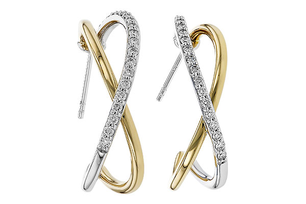 14K Two-Tone Diamond Earrings