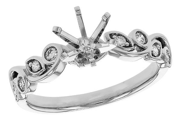 14K White Gold Diamond Semi-Mount Ring