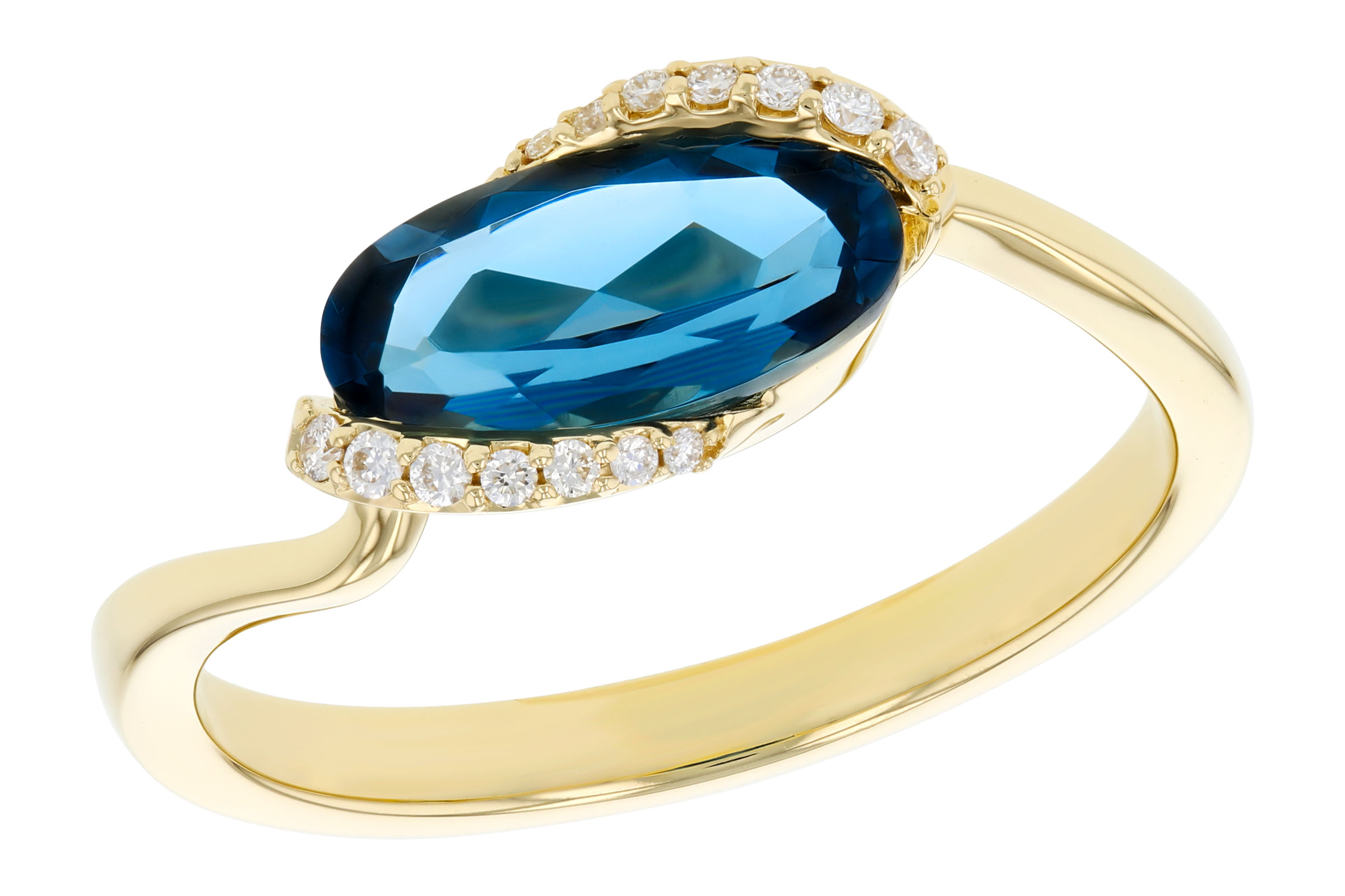 14K Yellow Gold Topaz Ring