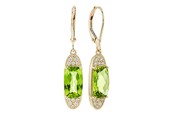 14K Yellow Gold Peridot Earrings
