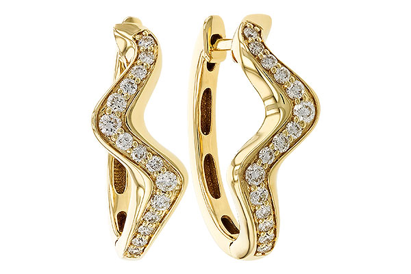 14K Yellow Gold Diamond Earrings