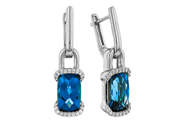 14K White Gold Topaz Earrings