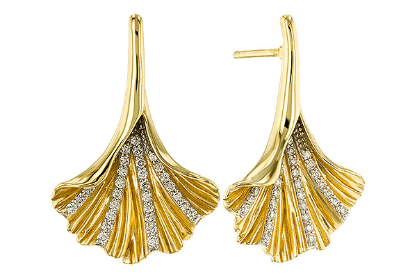 14K Yellow Gold Diamond Earrings