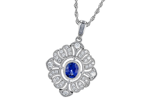 14K White Gold Sapphire Necklace