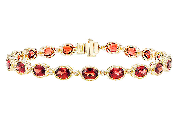 14K Yellow Gold Garnet Bracelet