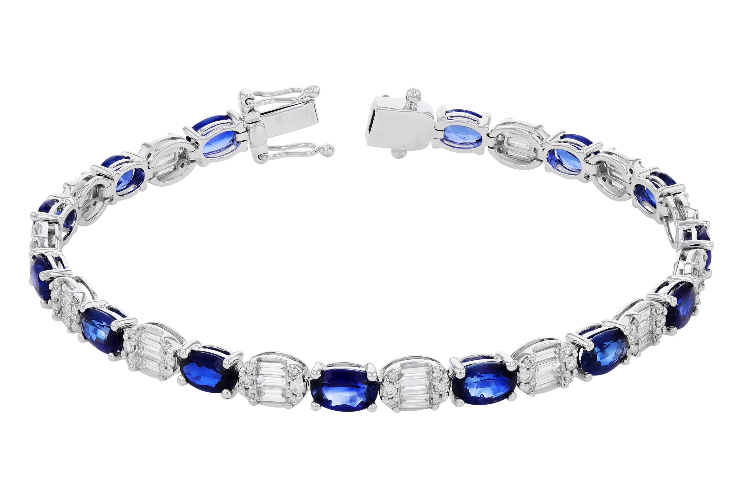 14K White Gold Sapphire Bracelet
