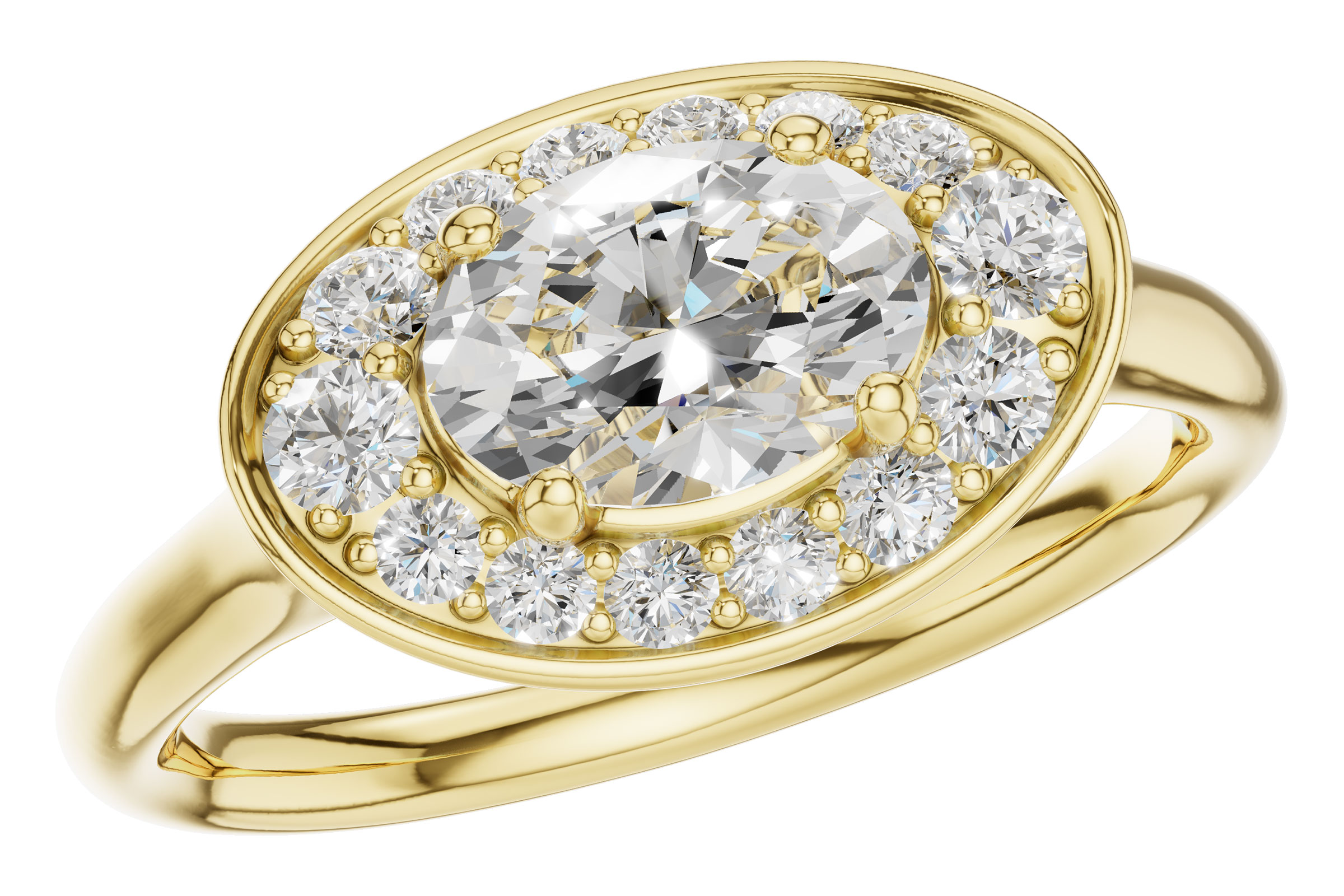 14K Yellow Gold Diamond Semi-Mount Ring