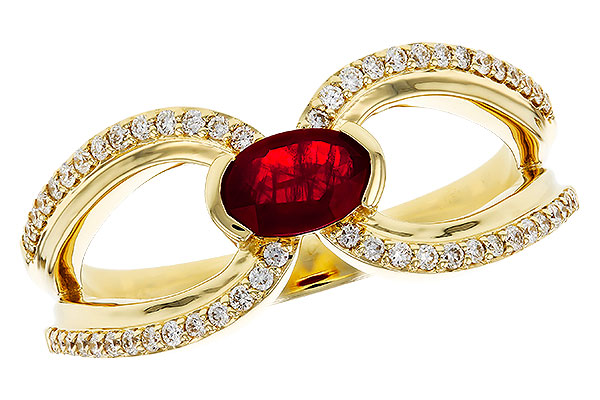 14K Yellow Gold Ruby Ring