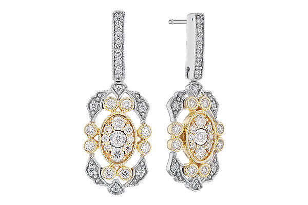 14K Two-Tone Diamond Earrings