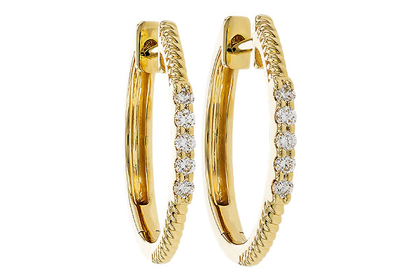14K Yellow Gold Diamond Earrings