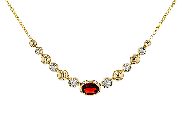14K Yellow Gold Garnet Necklace