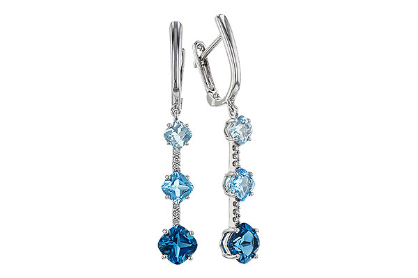 14K White Gold Topaz Earrings