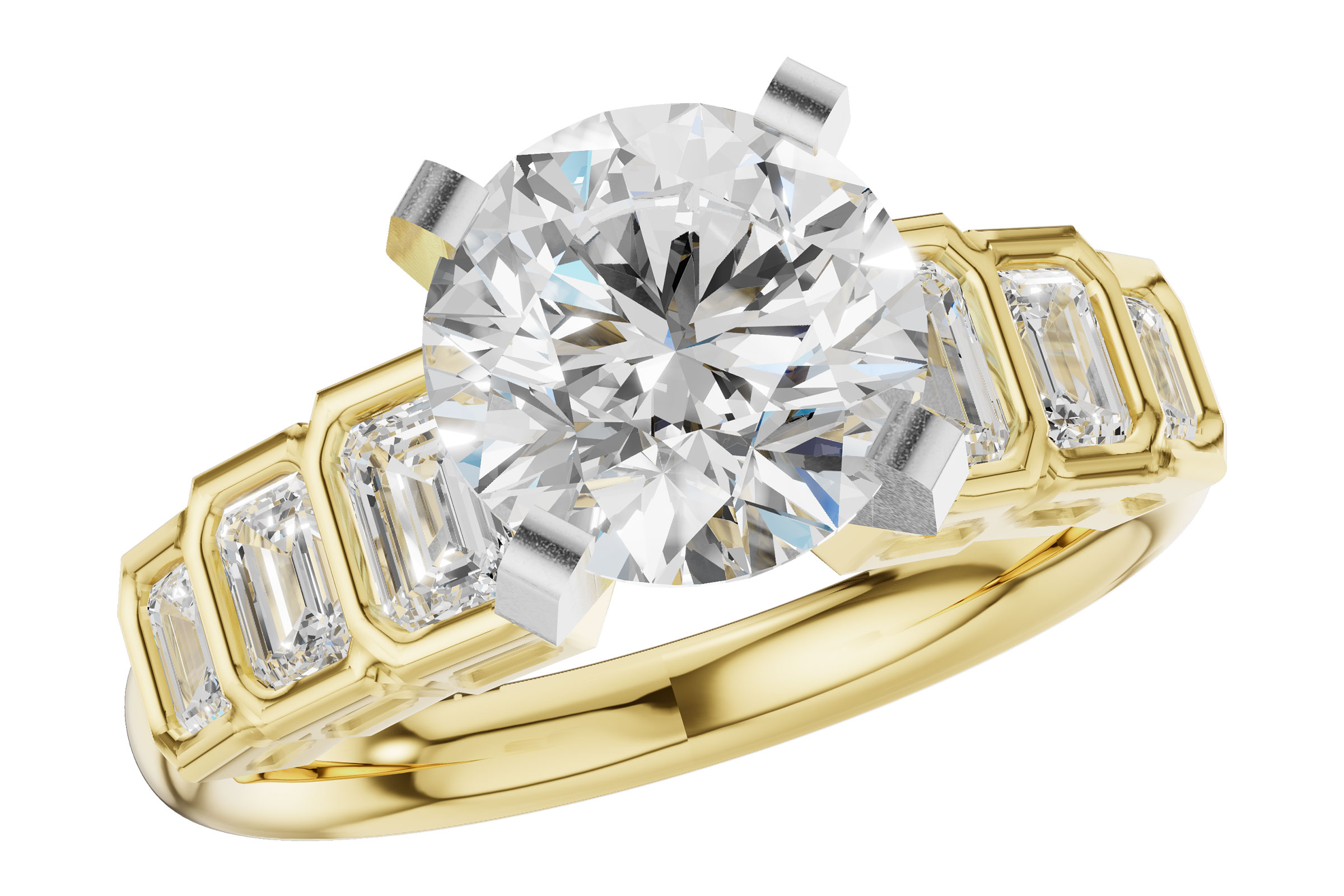 14K Yellow Gold Diamond Semi-Mount Ring