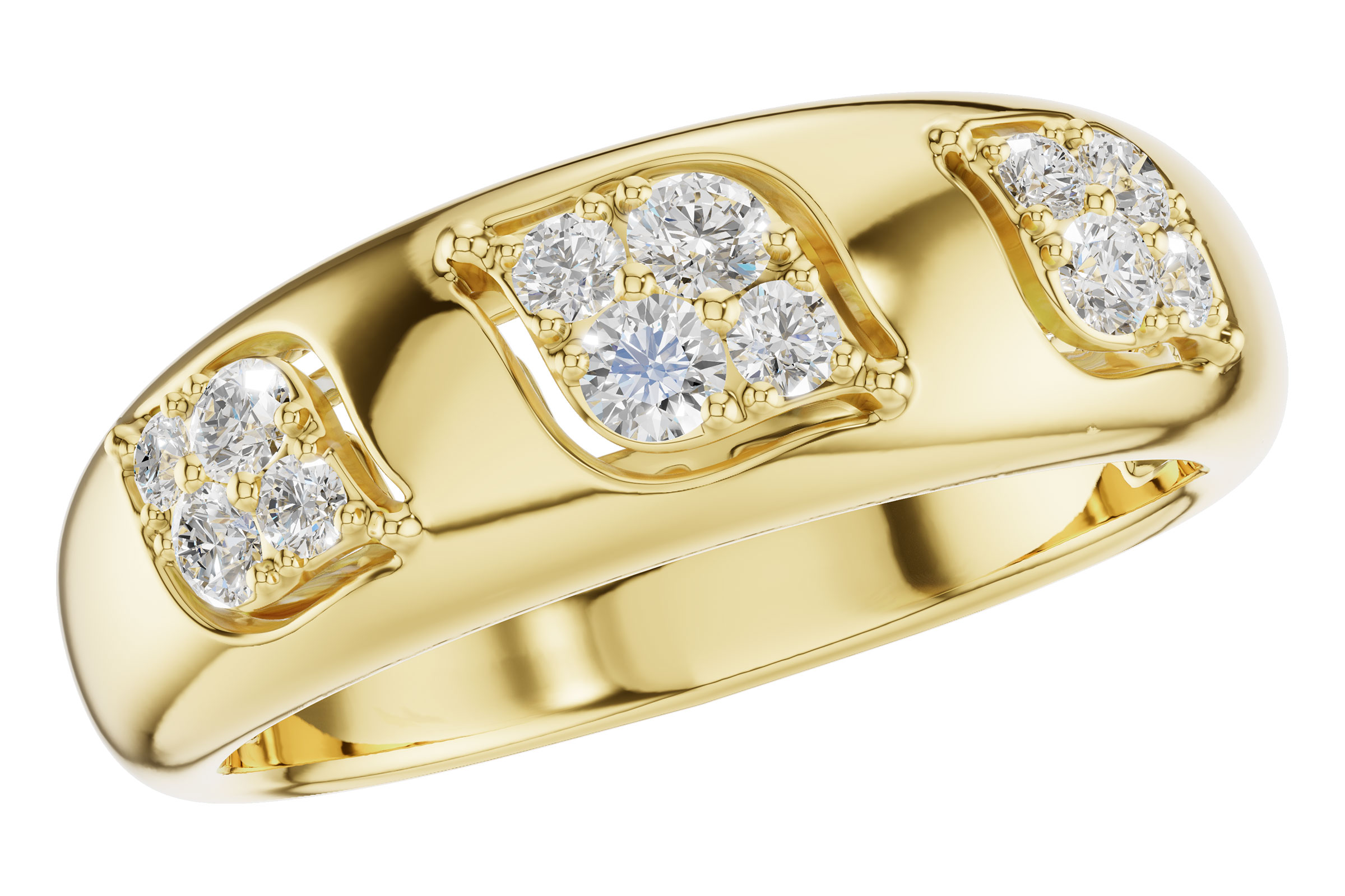 14K Yellow Gold Diamond Anniversary Band