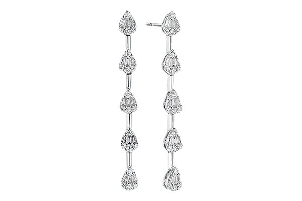 14K White Gold Diamond Earrings