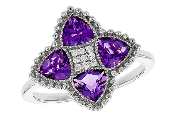 14K White Gold Amethyst Ring