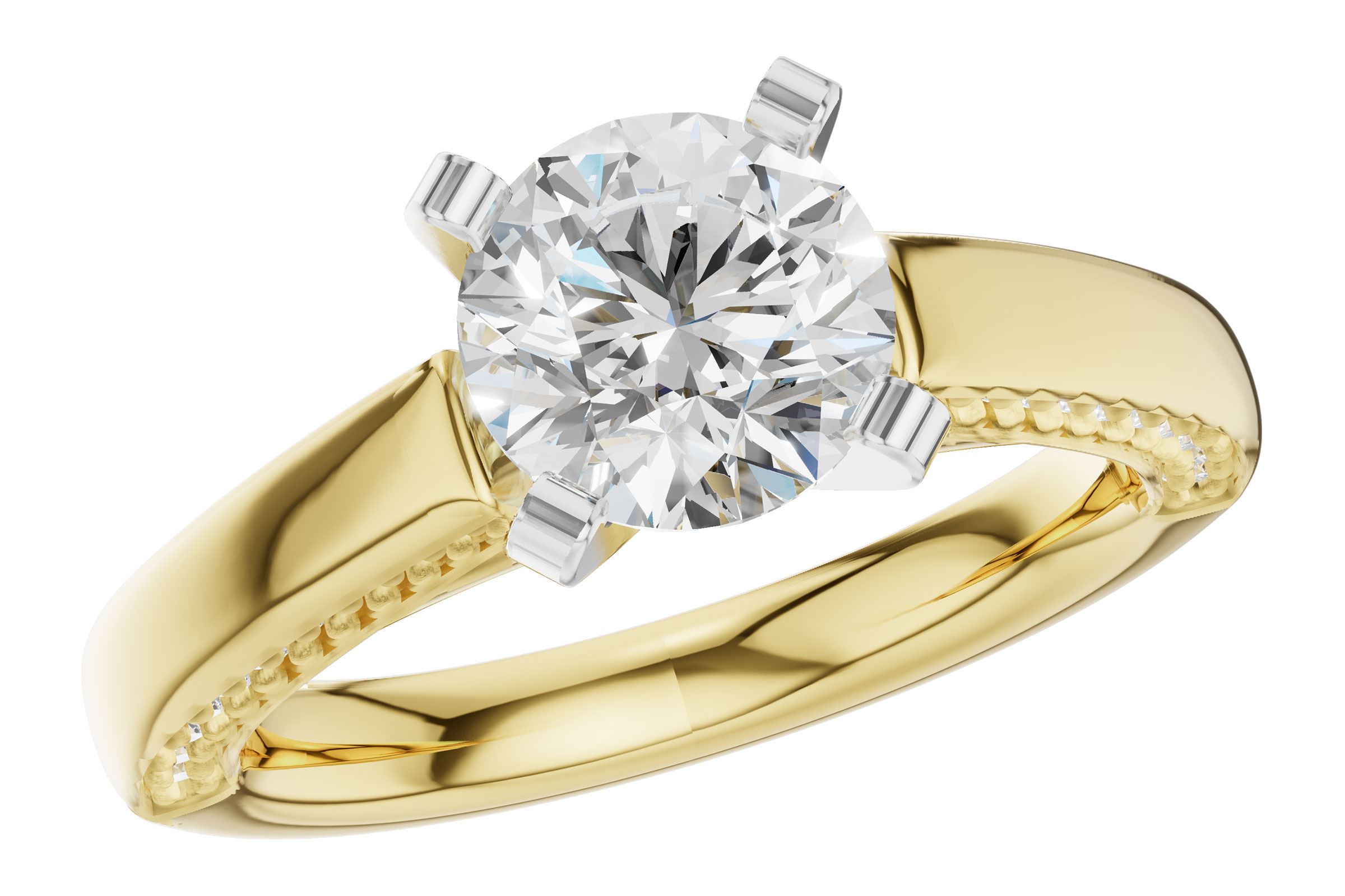 14K Yellow Gold Diamond Semi-Mount Ring